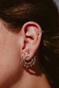 Starburst Diamond Ruby Earrings